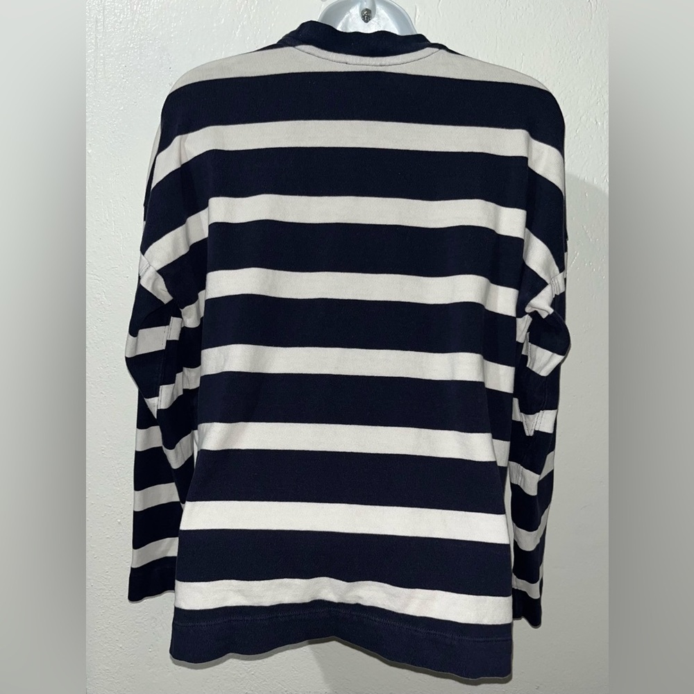 AYR ‘The Early Mornings’ Blue and White Striped Long Sleeve Size Small Nautical - Picture 4 of 7
